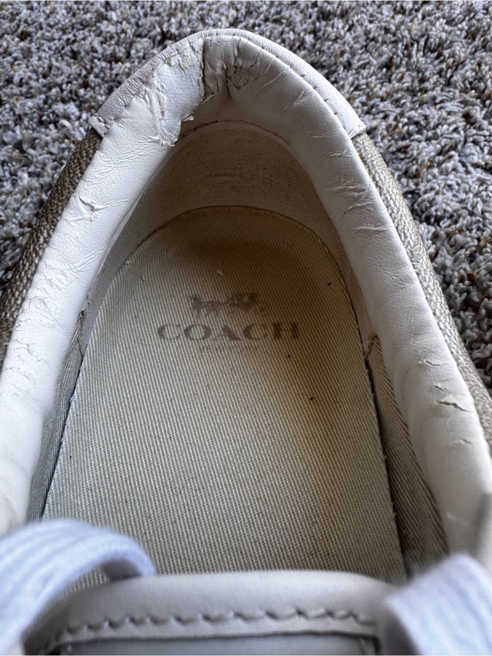 Coach Percy Signature Canvas Sneakers Khaki Chalk Size 8 Women’s - Picture 7 of 9